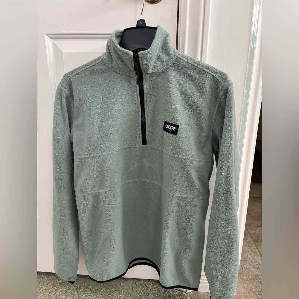 DOPE Light Green Half-Zip Fleece